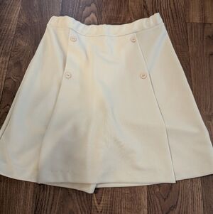 VTG Montgomery Ward Skort Shorts Skirt Womens 10 Polyester Tan 26" Waist